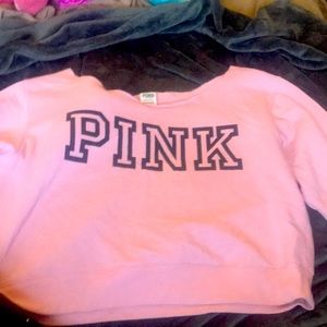 Pink Size XL Fleece Cropped Sweatshirt